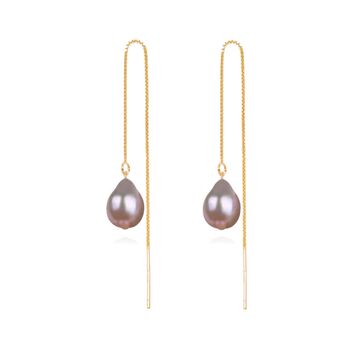 Sweet Hue Pearl Threader Earrings, 5 of 6