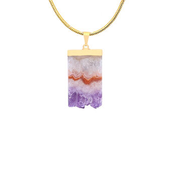 Amethyst Geode Necklace Gift For Her / 18' Gold Plated Chain, 3 of 5