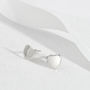 Sterling Silver Heart Studs With Bevelled Edge, thumbnail 1 of 4