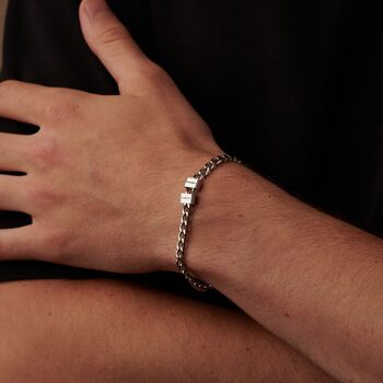 Gold Charm Name Initials Date Message Bracelet For Men And Women, 11 of 12