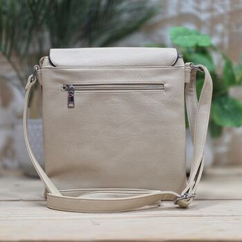 Cross Body Press Stud Bag In Beige, 2 of 2