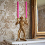 Antique Effect Gold Standing Monkey Candelabra, thumbnail 1 of 6