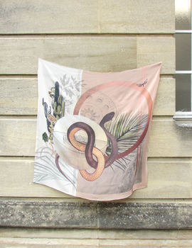 Nude Toned Large Silk Scarf 'Nevada' Serpent Design, 3 of 7