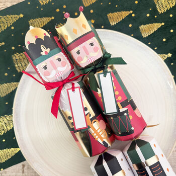 Red And Green Nutcracker Christmas Crackers Set Of Six, 5 of 7
