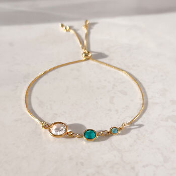 Three Generations Birthstone Sliding Bracelet, 2 of 10