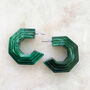 Statement Chunky Geometric Resin Hoop Stud Earrings, thumbnail 6 of 12