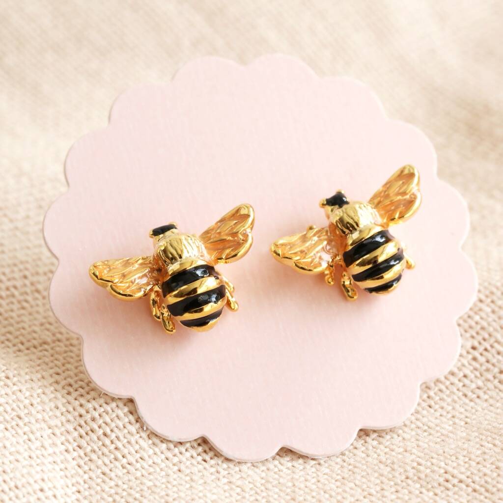 Small Bee Stud Earrings By Lisa Angel | notonthehighstreet.com