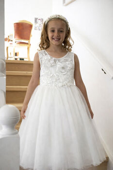 Fern In Ivory White ~ Flower Girl Dress, 5 of 9
