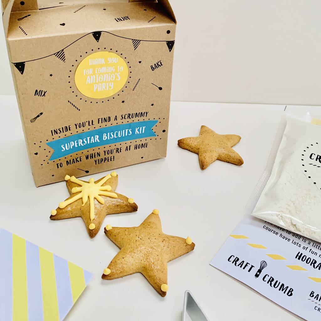 personalised superstar biscuit baking party bag by craft & crumb