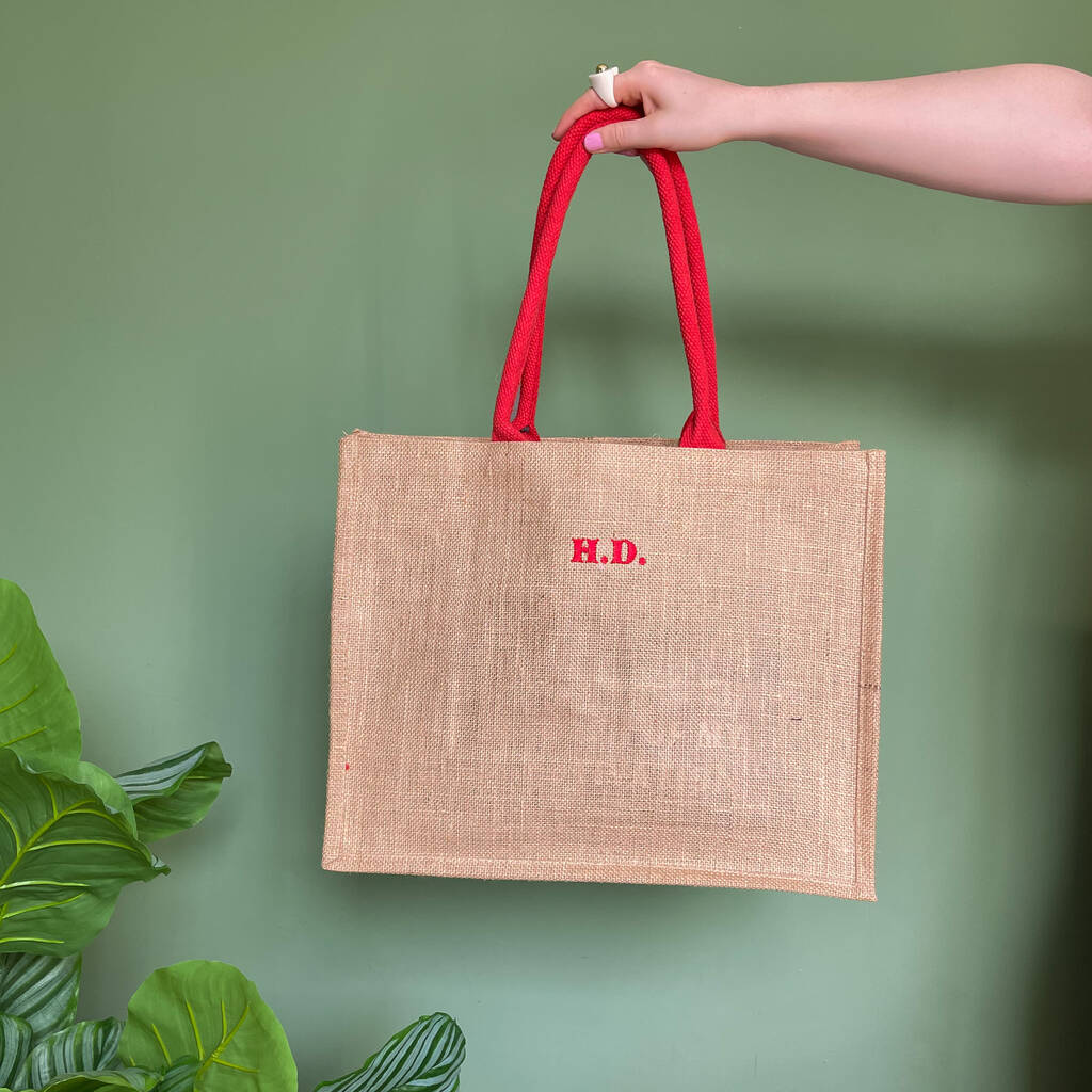 Retro Initial Jute Shopping Bag By Rock On Ruby