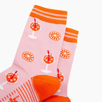 Aperitivo Spritz Bamboo Socks In Pink, 2 of 4