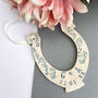 Ceramic Wedding Horseshoe With Blue Detail, thumbnail 9 of 9