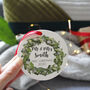 First Married Ceramic Wreath Christmas Decoration, thumbnail 3 of 10