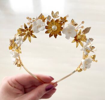 Gold Bridal Flower Crown, 6 of 6