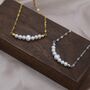 Sterling Silver Genuine Pearl Bar Necklace, thumbnail 3 of 12