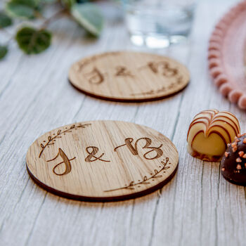 Personalised Couples Gift, Set Of Two Coasters, 3 of 7