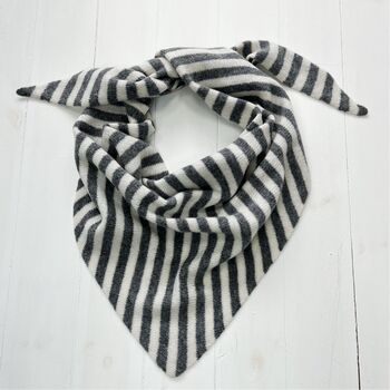 Lambswool Knitted Striped Triangle Scarf, 3 of 6