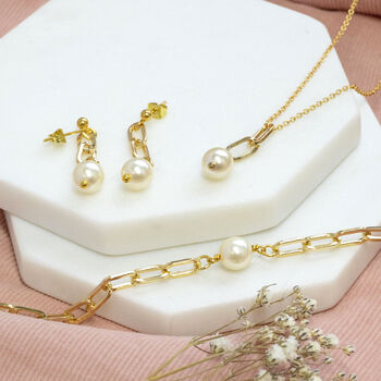 Chunky Chain Pearl Jewellery Set, 2 of 9