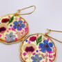 Hand Made Real Flowers Earrings Gold Leaf Medium, thumbnail 4 of 10