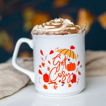 Cosy Autumn Leaves Hot Drinks Mug, 4 of 5