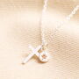 Personalised Sterling Silver Cross And Birthstone Charm Necklace, thumbnail 1 of 3