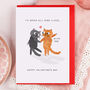 Cute Cat With Nine Lives Valentine Card, thumbnail 1 of 5