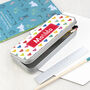 Personalised Girl's Patterned Pencil Case Tin, thumbnail 2 of 10