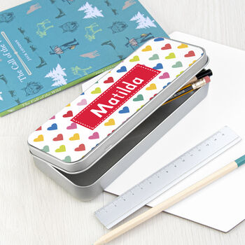 Personalised Girl's Patterned Pencil Case Tin, 2 of 10