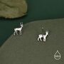 Sterling Silver Antelope / Deer / Gazelle Stud Earrings, thumbnail 5 of 12