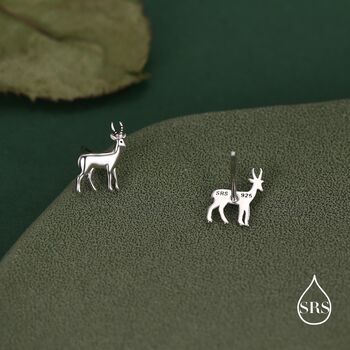 Sterling Silver Antelope / Deer / Gazelle Stud Earrings, 5 of 12