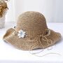 Monaco Beige Ombré Flower Petals Beach Hat, thumbnail 3 of 6