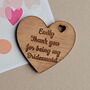 Personalised 'Thank You' Bridesmaid Heart Pocket Token, thumbnail 1 of 2