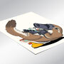 Platypus Cleaning Teeth, Funny Bathroom Poster Art, thumbnail 4 of 7