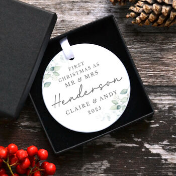 Personalised First Christmas Married Ornament, 3 of 5