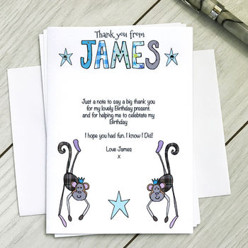 Personalised Childrens Monkey Boy Party Invitations, 2 of 5