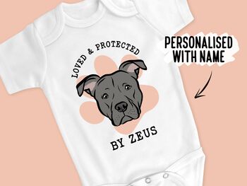 Staffordshire Bull Terrier Baby Onesie, 2 of 6