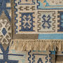 Handmade Bohemian Blue Handloom Kilim Rug, Runner, thumbnail 7 of 7