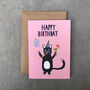 Happy Birthday Cat Card Pink, thumbnail 4 of 4