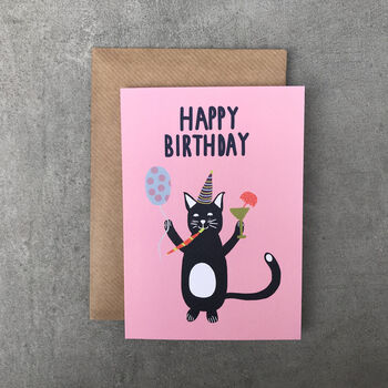 Happy Birthday Cat Card Pink, 4 of 4