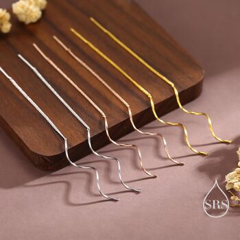 Sterling Silver Swirl Design Ear Threaders, 5 of 11