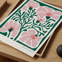 Green And Pink Abstract Floral Art Print, thumbnail 4 of 4