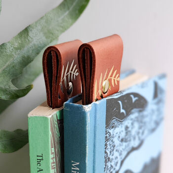 Tan And Gold Fern Botanical Tan Personalised Bookmark, 3 of 5