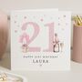 Personalised 21st Birthday Card Daughter Champagne Pink, thumbnail 1 of 7