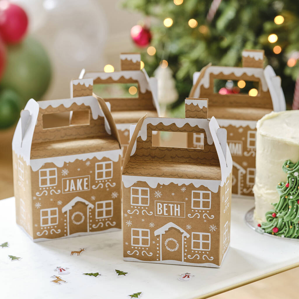 Personalised Gingerbread House Christmas Gift Boxes, 1 of 2