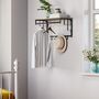 Wall Mounted Coat Rack With Shelf And Five Hooks, thumbnail 1 of 12