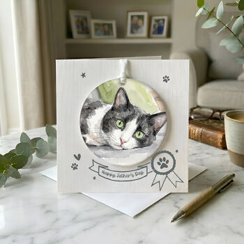 Father's Day Ceramic Photo With Message On Back From Fur Baby, 8 of 9