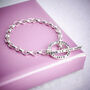 Silver Tiny Text Personalised Message Toggle Bracelet, thumbnail 2 of 5