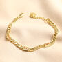 Champagne Baguette Crystal Chain Bracelet In Gold, thumbnail 1 of 4