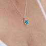 Silver And Reconstituted Turquoise Necklace, thumbnail 2 of 3