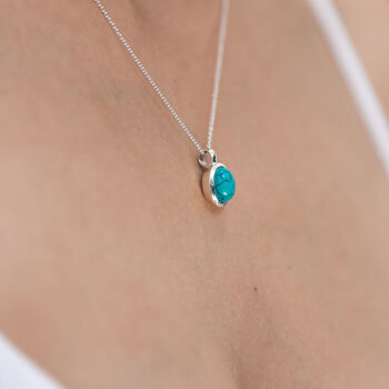 Silver And Reconstituted Turquoise Necklace, 2 of 3